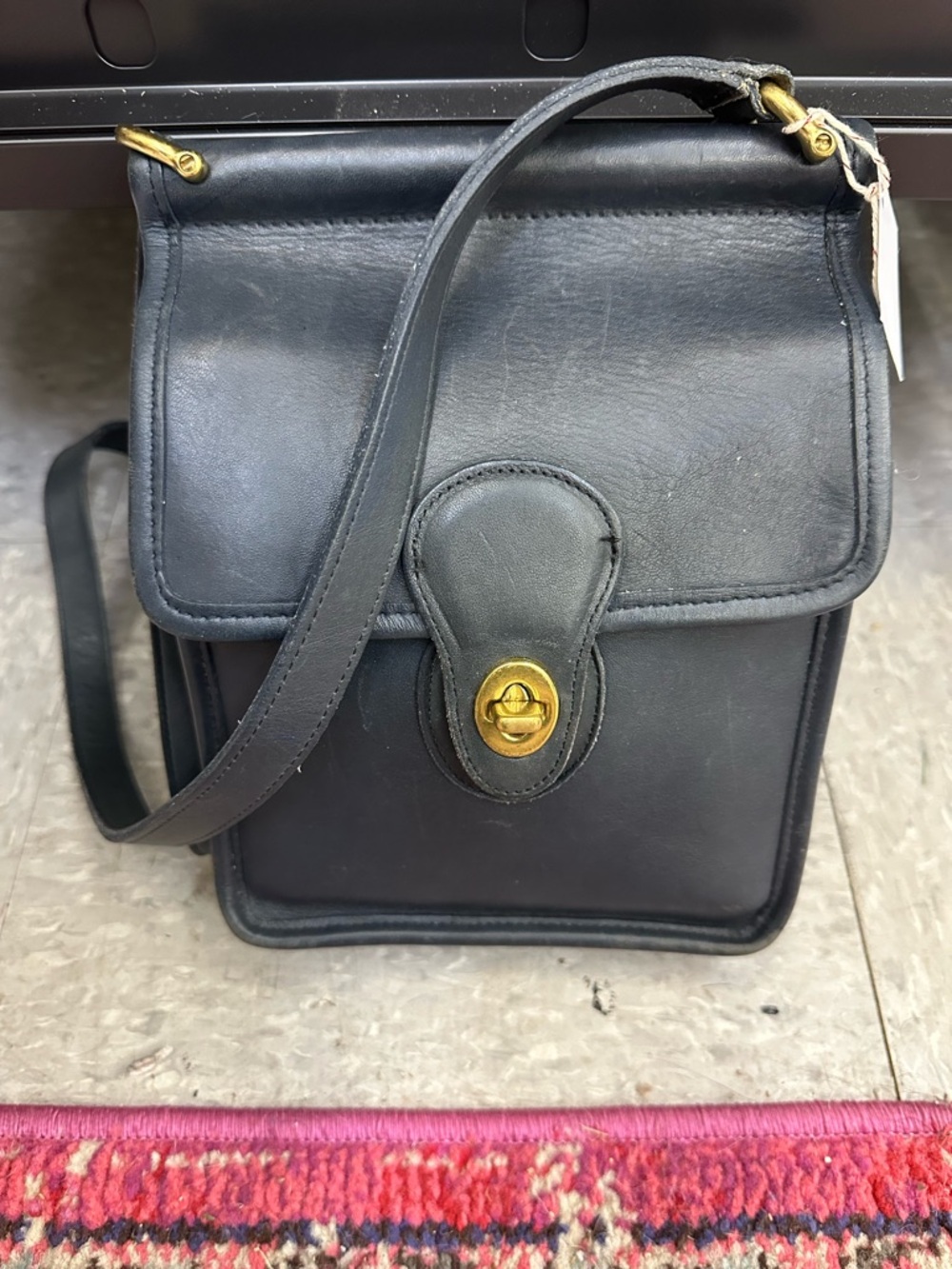 Vintage Coach Murphy Bag #9930 Navy Blue Leather Crossbody